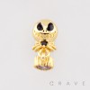 HALLOWEEN JACK SKELLINGTON LANTERN PUMPKIN KING 316L SURGICAL STEEL THREADLESS PUSH-PIN LABRET SET